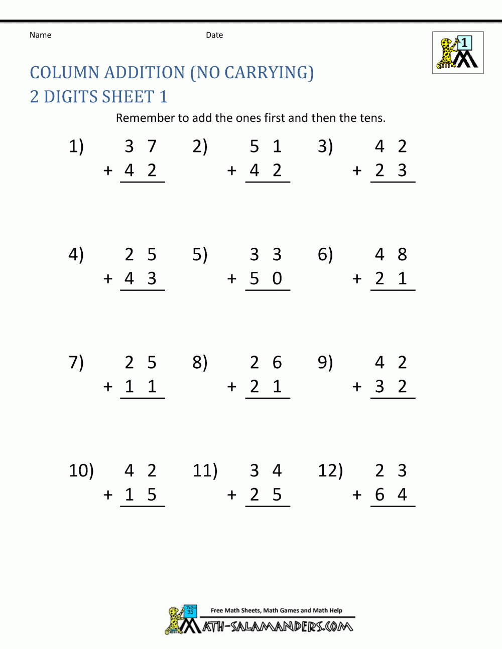 Math Addition Worksheets 1st Grade Math Addition Worksheets 1st Grade