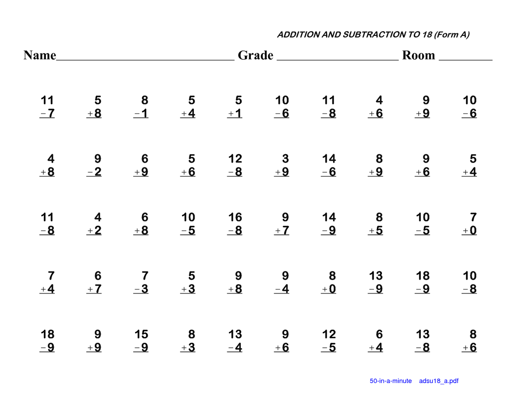 Math Fact Fluency Practice Math Fact Fluency Practice