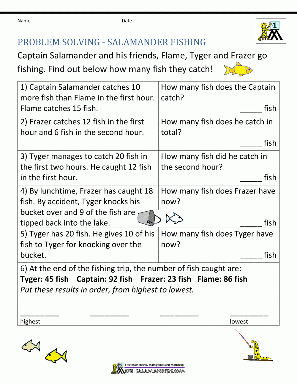 Math Problems For Children 1st Grade