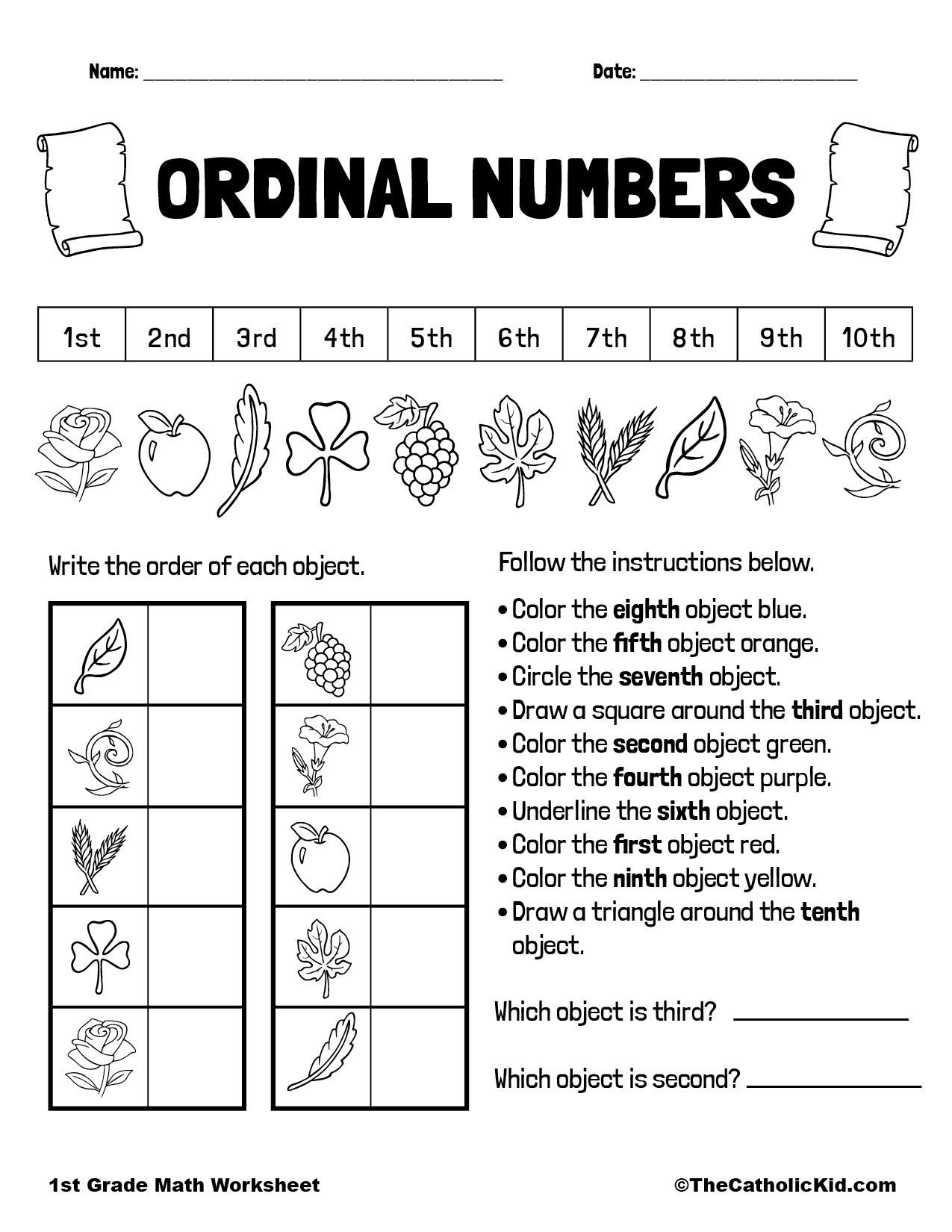 Ordinal Numbers Worksheet TheCatholicKid Mental Math Tricks Ordinal Numbers Worksheet TheCatholicKid Mental Math Tricks